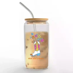 Kirklands Home This Ain't Texas Glass Tumbler New
