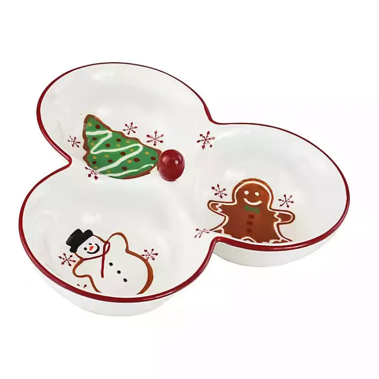 Kirklands Home Three-Section Christmas Serving Platter Sale