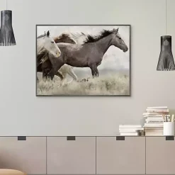 Kirklands Home Thunder Ridge Distressed Framed Canvas Art Print Gray Clearance