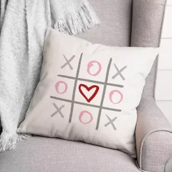 Valentines Day Decorations>Kirklands Home Tic Tac Toe Heart Pillow