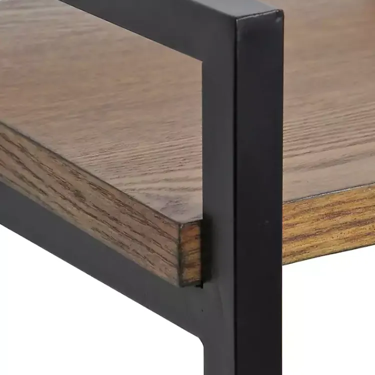 Kirklands Home 4-Tier Black Metal Frame Shelf Brown Best