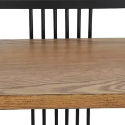 Kirklands Home 4-Tier Black Metal Frame Shelf Brown Best