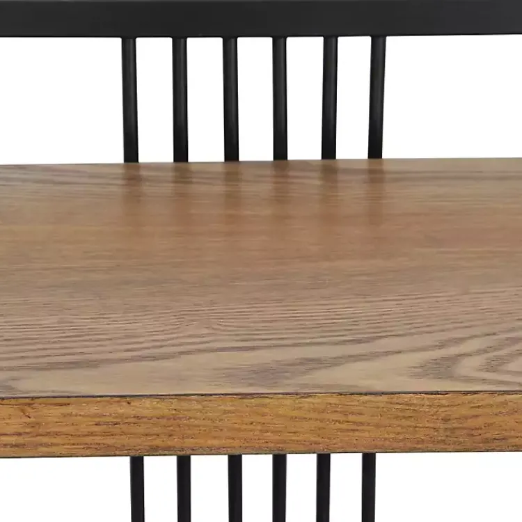 Kirklands Home 4-Tier Black Metal Frame Shelf Brown Best