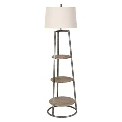 Kirklands Home 3-Tier Shelf Floor Lamp White Clearance