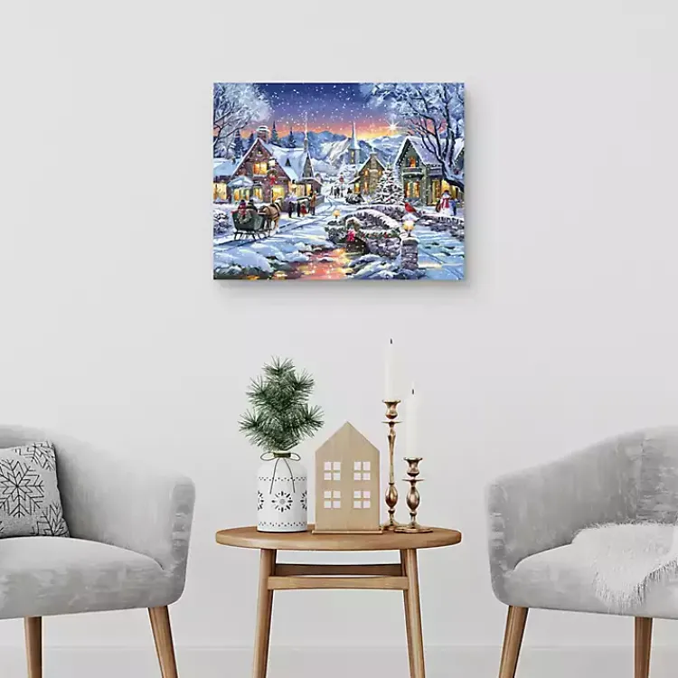 Christmas Art & Wall Decor>Kirklands Home Tinsel Town Canvas Art Print