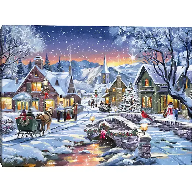 Christmas Art & Wall Decor>Kirklands Home Tinsel Town Christmas Canvas Art Print Multi
