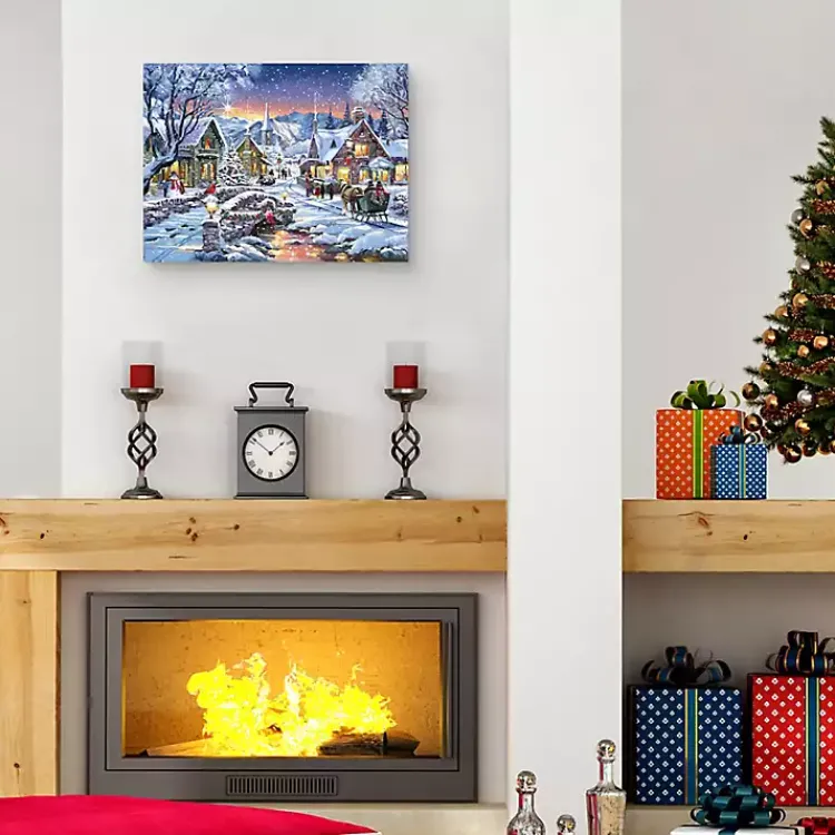 Christmas Art & Wall Decor>Kirklands Home Tinsel Town Christmas Canvas Art Print Multi