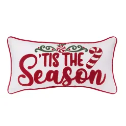 Christmas Pillows>Kirklands Home Tis the Season Candy Cane Lumbar Pillow