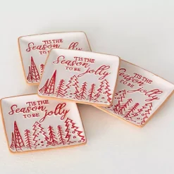 Christmas Dining & Entertaining>Kirklands Home Tis the Season Christmas Snack Plates, Set of 4