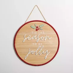 Christmas Art & Wall Decor>Kirklands Home Tis the Season to be Jolly Round Wall Plaque