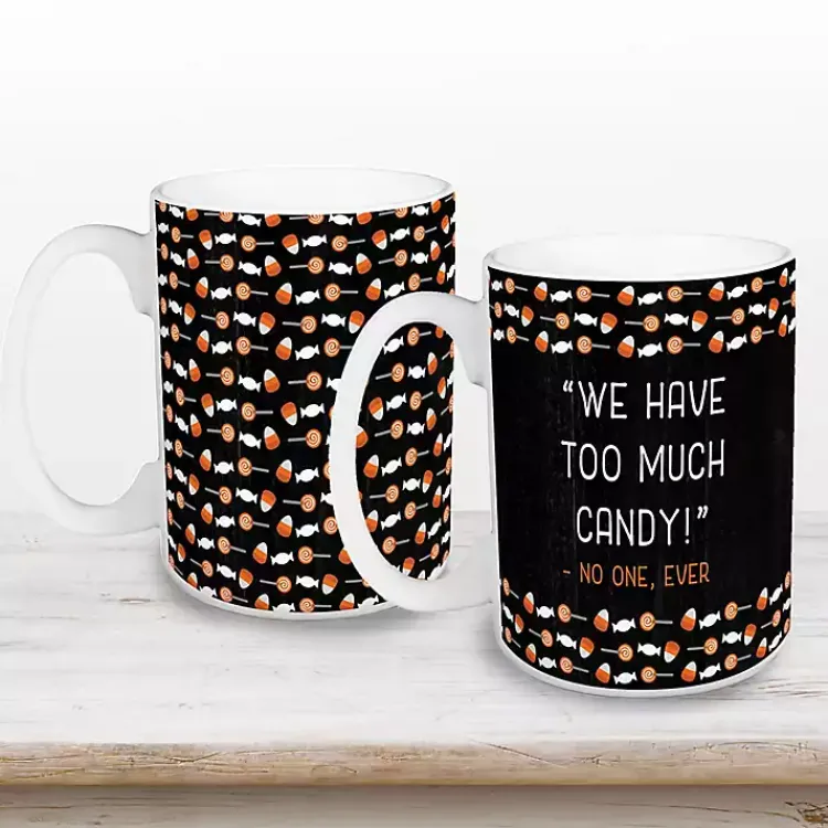 Halloween>Kirklands Home Too Much Candy Halloween Mugs, Set of 2