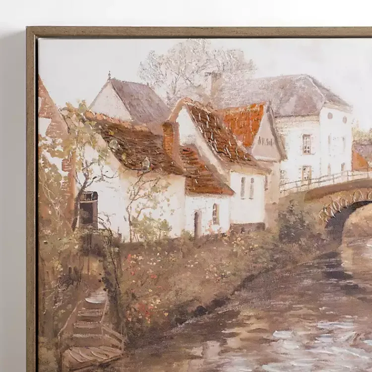 Kirklands Home Town with Bridge Framed Canvas Art Print Online
