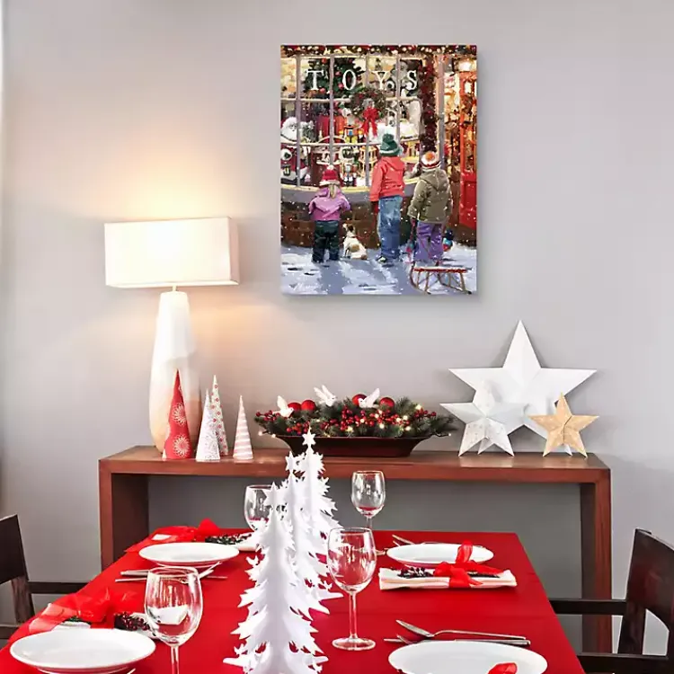 Christmas Art & Wall Decor>Kirklands Home Toy Shop Display Window Christmas Canvas Art Print Multi