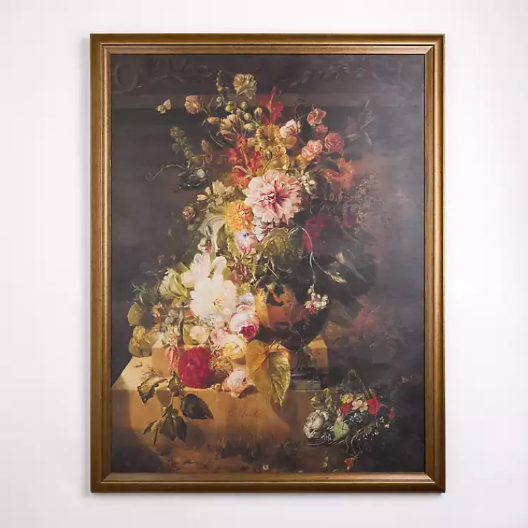 Kirklands Home Traditional Floral Still Life Framed Art Print Multi New