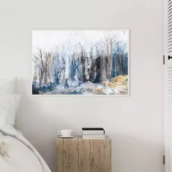 Kirklands Home Tranquil Forest Framed Canvas Art Print New
