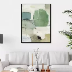 Kirklands Home Tranquil Green Framed Canvas Art Print New