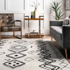 Kirklands Home Transitional Moroccan Washable Area Rug, 4x6 Best