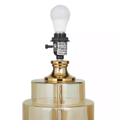 Kirklands Home Translucent Orange Glass Shade Table Lamp White