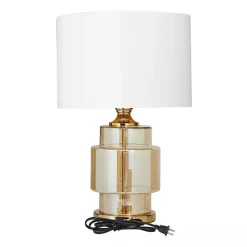 Kirklands Home Translucent Orange Glass Shade Table Lamp White