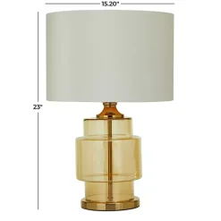 Kirklands Home Translucent Orange Glass Shade Table Lamp White