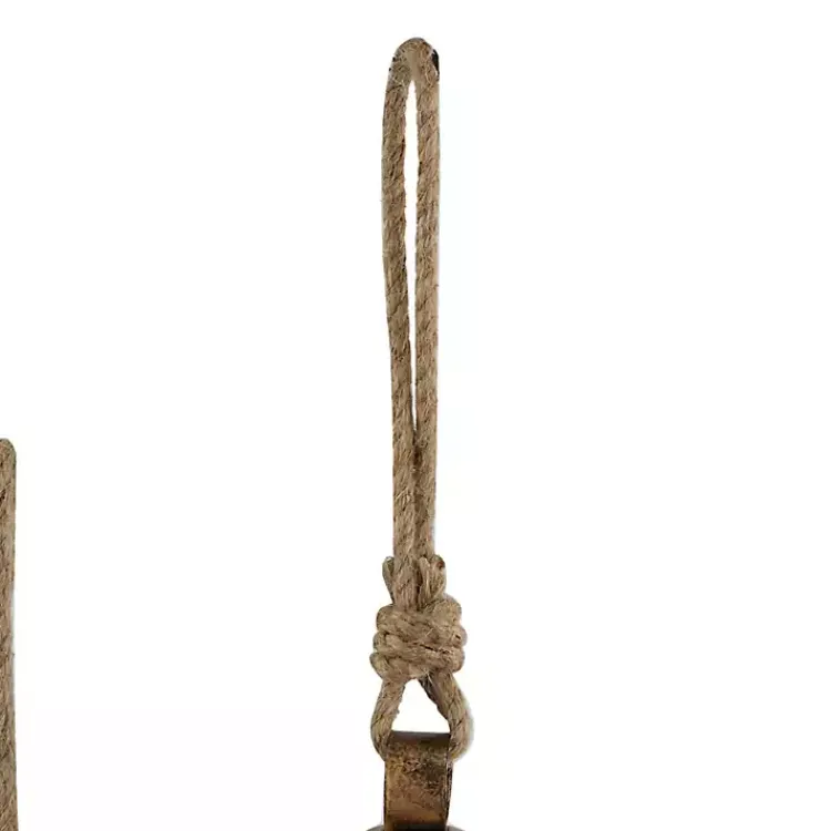 Decorative Accents>Kirklands Home Triangular Aged Hanging Bells, Set of 3 Gold
