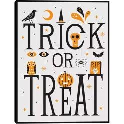 Halloween>Kirklands Home Trick or Treat Framed Canvas Wall Plaque