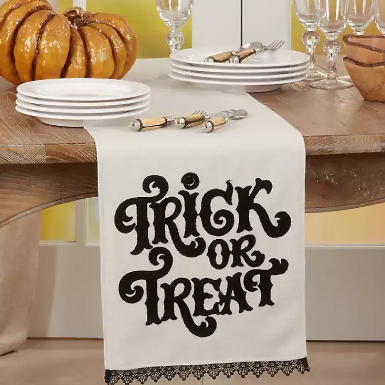 Kirklands Home Trick Or Treat Pom Pom Halloween Table Runner Online