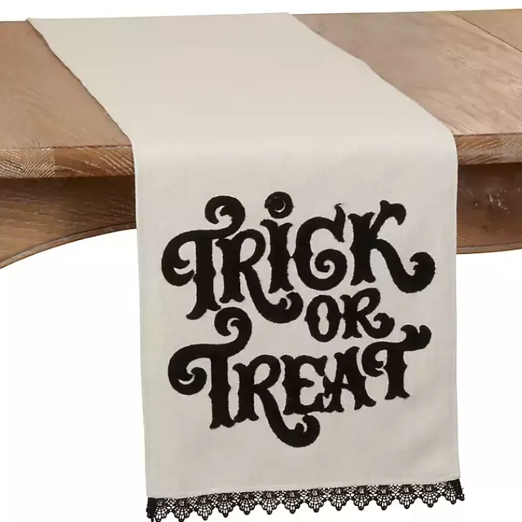Kirklands Home Trick Or Treat Pom Pom Halloween Table Runner Online