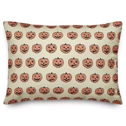 Halloween>Kirklands Home Trick or Treat Pumpkins Pattern Lumbar Pillow Multi