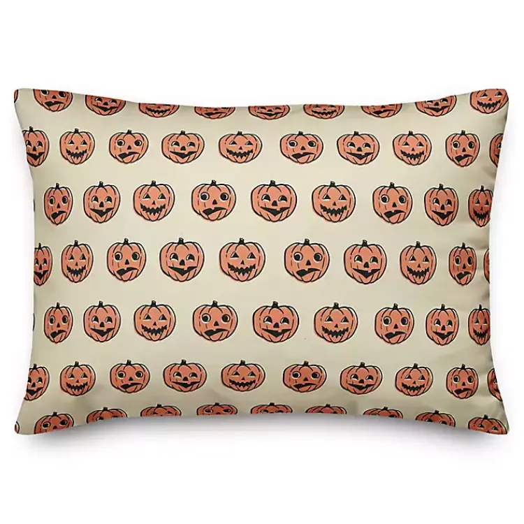 Halloween>Kirklands Home Trick or Treat Pumpkins Pattern Lumbar Pillow Multi