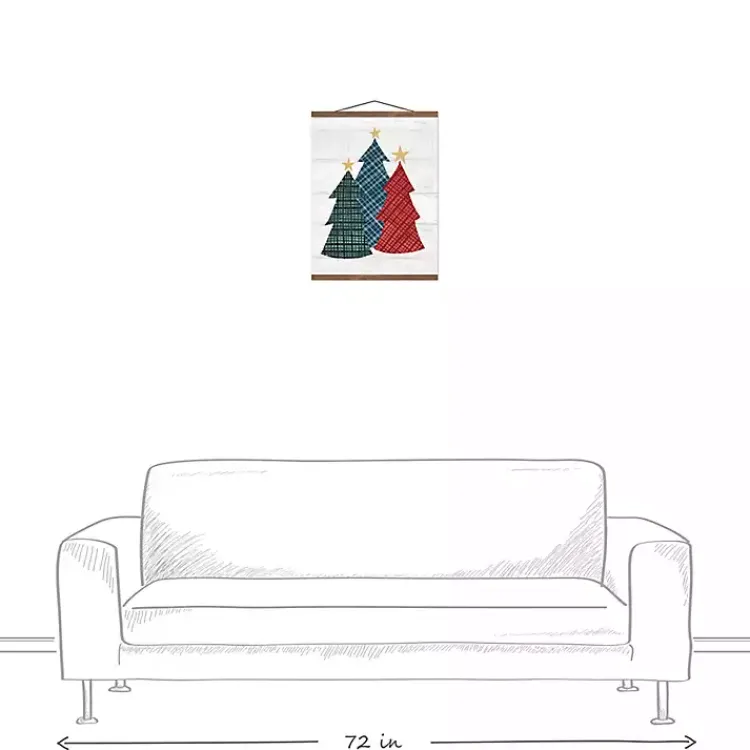 Christmas Art & Wall Decor>Kirklands Home Triple Christmas Tree Hanging Canvas Art Print Multi