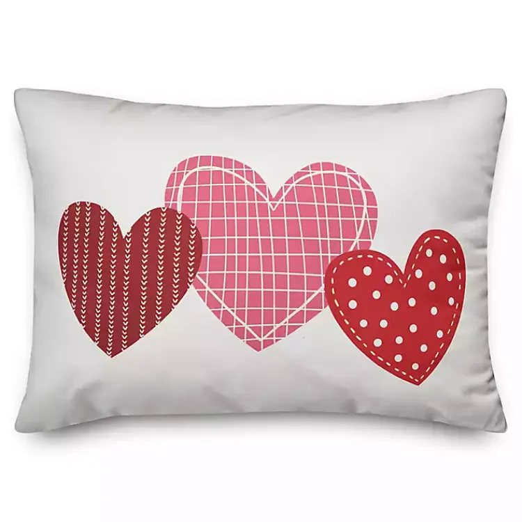 Valentines Day Decorations>Kirklands Home Triple Heart Pattern Valentine's Pillow