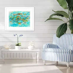 Kirklands Home Tropical Colors Framed Art Print Blue New