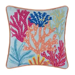 Pillows>Kirklands Home Tropical Coral Embroidered Pillow