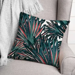 Kirklands Home Tropical Leaves Outdoor Pillow
