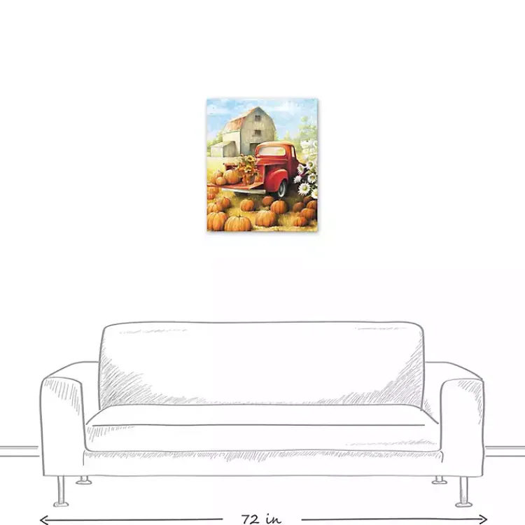 Fall>Kirklands Home Truck in a Pumpkin Patch Canvas Art Print