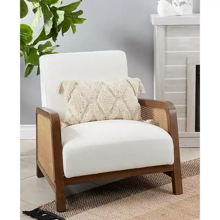 Pillows>Kirklands Home Tufted Cream Diamond Throw Pillow Ivory
