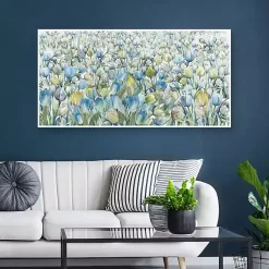 Kirklands Home Tulip Parade Framed Canvas Art Print Multi New