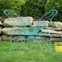 Kirklands Home Turquoise Butterfly Metal Chair Blue Sale