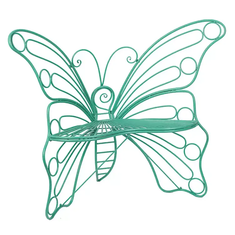 Kirklands Home Turquoise Butterfly Metal Chair Blue Sale