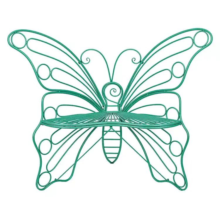 Kirklands Home Turquoise Butterfly Metal Chair Blue Sale