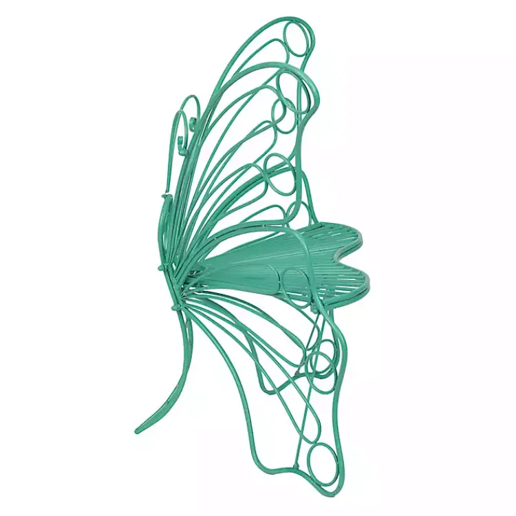 Kirklands Home Turquoise Butterfly Metal Chair Blue Sale