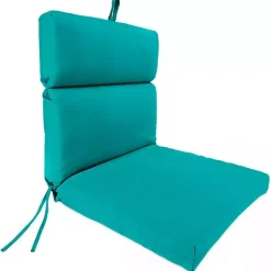 Kirklands Home Turquoise Canvas French Edge Outdoor Chair Cushion Blue
