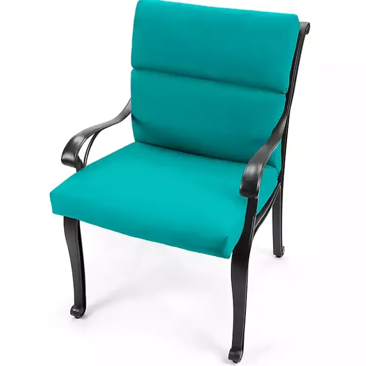 Kirklands Home Turquoise Canvas French Edge Outdoor Chair Cushion Blue