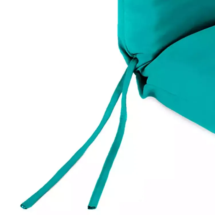 Kirklands Home Turquoise Canvas French Edge Outdoor Chair Cushion Blue