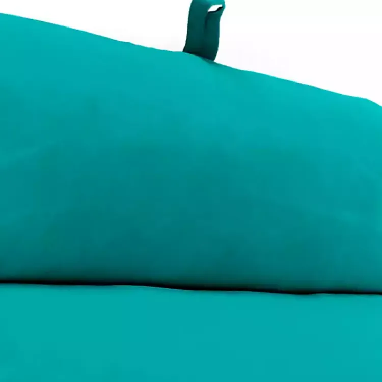 Kirklands Home Turquoise Canvas French Edge Chaise Cushion Blue