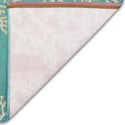 Kirklands Home Turquoise Coral Indoor/Outdoor Rug, 2x3 Clearance