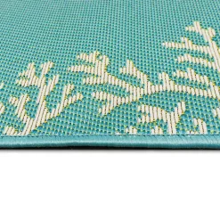 Kirklands Home Turquoise Coral Indoor/Outdoor Rug, 3x4 Hot