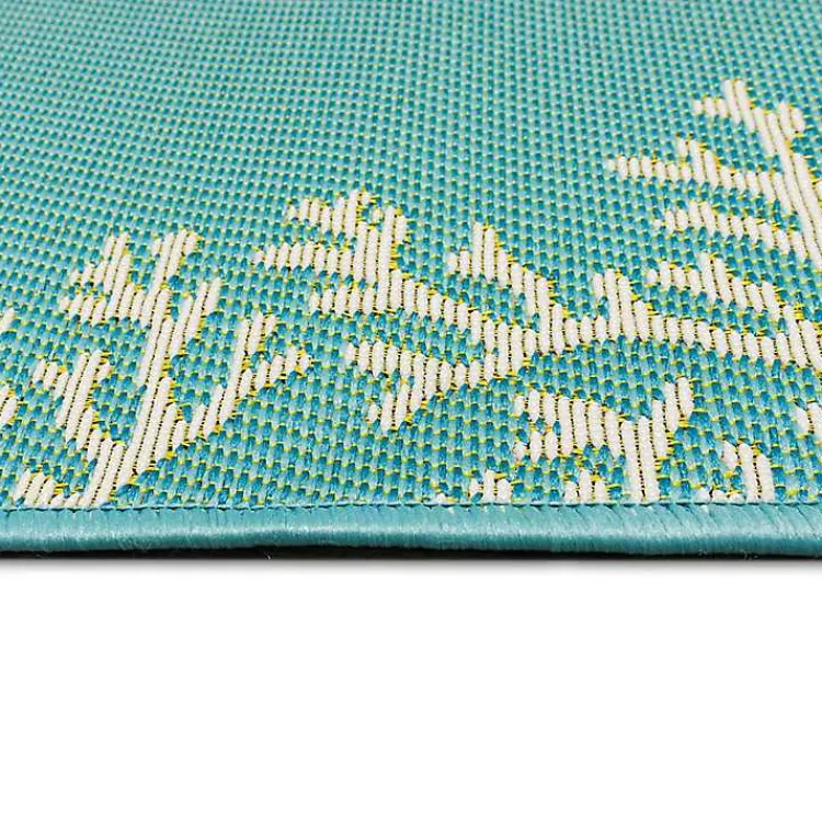 Kirklands Home Turquoise Coral Indoor/Outdoor Rug, 3x4 Hot