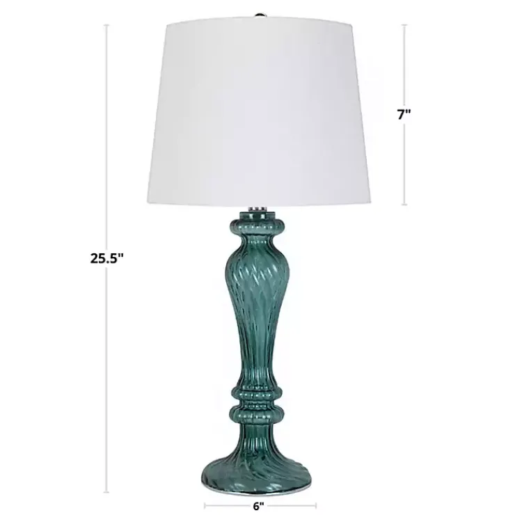 Kirklands Home Turquoise Glass Table Lamps, Set of 2 White Best